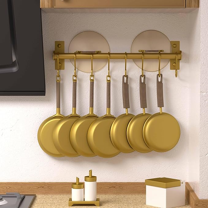 Dseap Kitchen Utensil Holder Hanger, Pot and Pan Rack Wall Mounted, Kitchen Rail - Image 2
