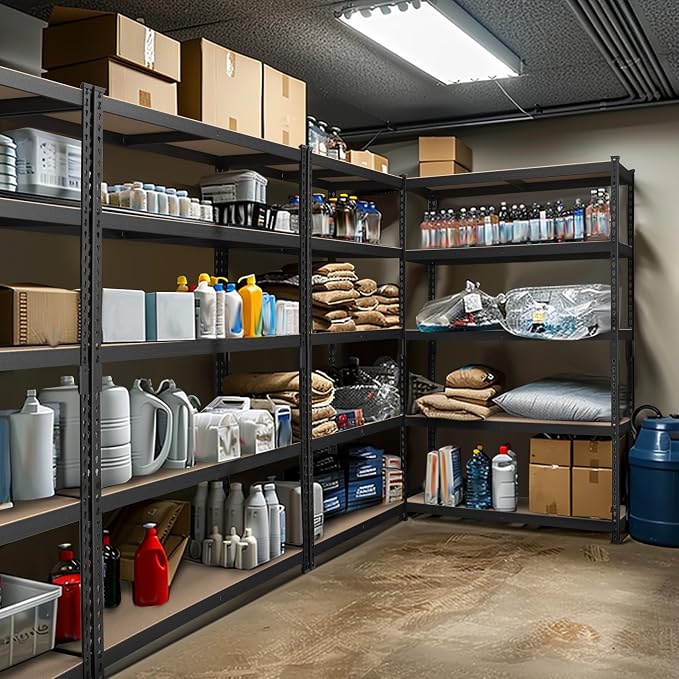 WORKPRO 5-Tier Steel Shelving Unit-Black, 35-3/10”W x 17-1/2”D x 72”H, - Image 9