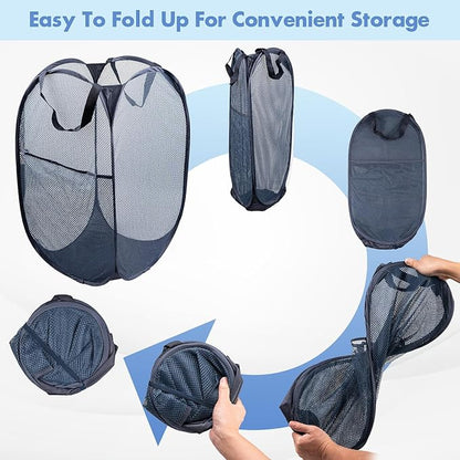 DUCOO Pop Up Laundry Hamper, 70L Collapsible Mesh Laundry Basket - Image 5