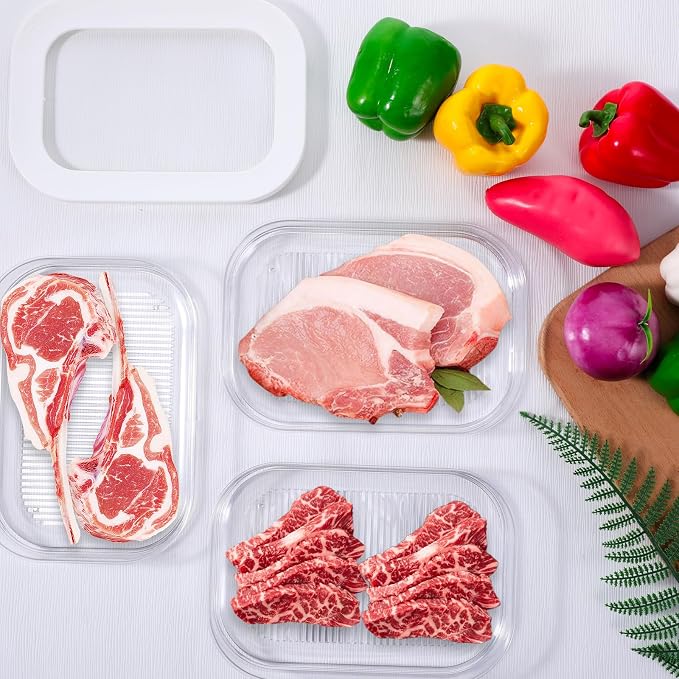 6 Pcs Deli Meat Container for Fridge Stackable Bacon Cheese Container Lunch - Image 5