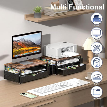 Spacrea Desk Organizer and Accessories, Computer Monitor Stand Riser - Image 5