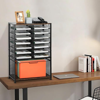 EasyPAG Rolling File Cart with 14 Slot Mail Organizer, Under Desk Storage with - Image 8