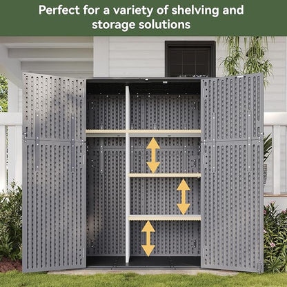 Aoxun 61 Cu.Ft Outdoor Storage Shed, Widened Outdoor Storage Cabinet Waterproof - Image 7