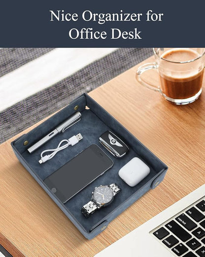 CASIRENA Father's Day Gifts Faux Leather Valet Tray Organizer - Image 5