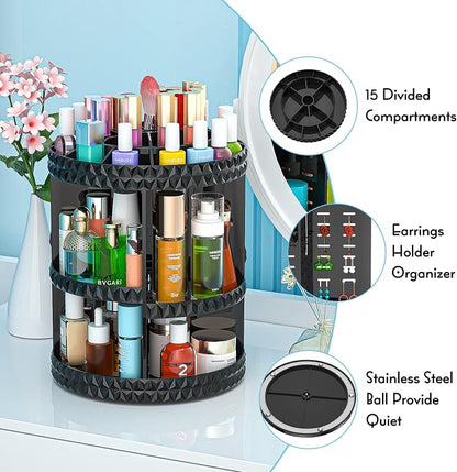 360 Rotating Makeup Organizer, DIY Adjustable Cosmetics Organizer, Professional - Image 4