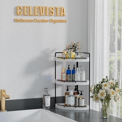 Corner Bathroom Counter Organizer, 3 Tier Bathroom Sink Shelf Countertop - Image 2