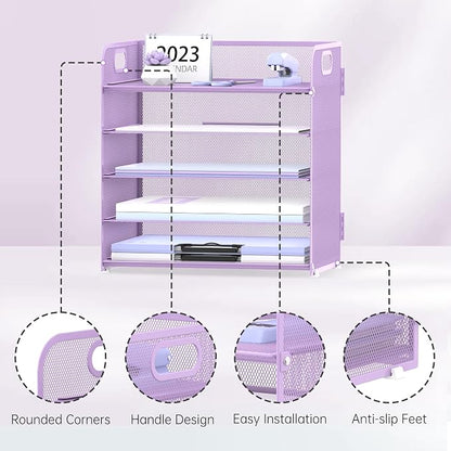 Supeasy 5 Trays Paper Organizer Letter Tray - Image 3