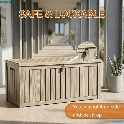 150 Gallon Outdoor Deck Box, Resin Waterproof Storage Box - Image 6