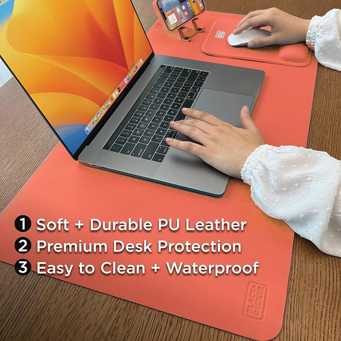 Black+Decker Faux Leather Desk Mat - Image 2