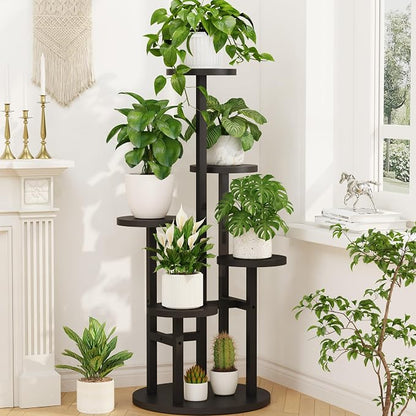 LASZOLA 5 Tiered Wood Plant Stand Indoor Corner, Flower Holder Rack Tall by LASZOLA