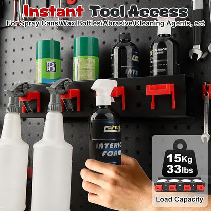 2 Pack Spray Bottle Holder Wall Mount, Carbon Steel Heavy-Duty Car Detailing - Image 7