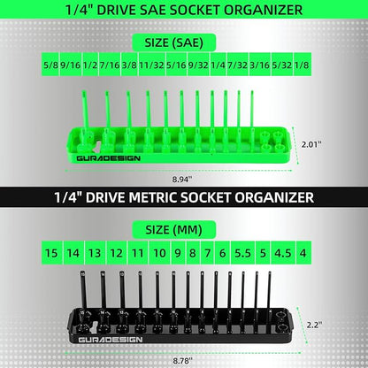 8PCS Socket Organizer Set, Socket Holder, 1/2" Metric & SAE Socket Tools Trays. - Image 4