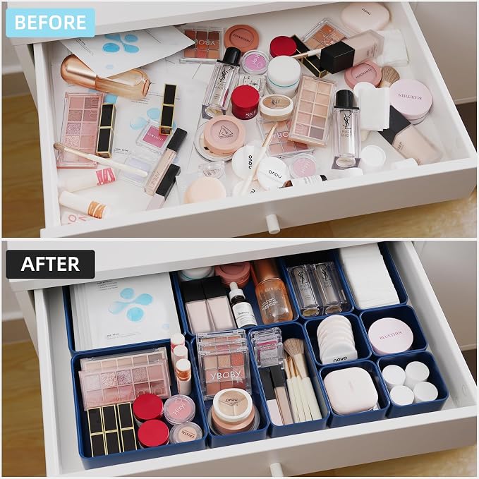 CHANCETSUI 11-Piece Stackable Drawer Organizer Set, Stationery, Utensils in - Image 2