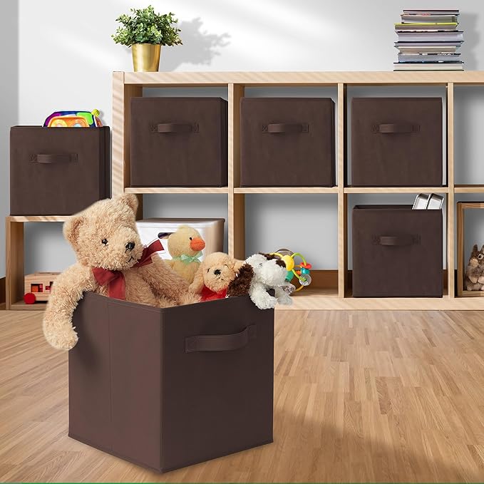 Casafield Set of 6 Collapsible Fabric Cube Storage Bins, Cubby Organizers & More - Image 5