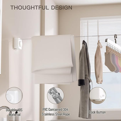 Retractable Clothesline Indoor Outdoor, Clothes Line Retracting Indoor - Image 3