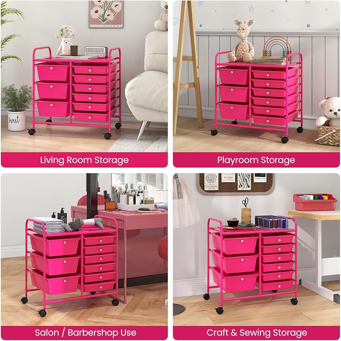 Giantex 9 Drawers Rolling Cart, Classroom Organizers, Storage Cart - Image 9