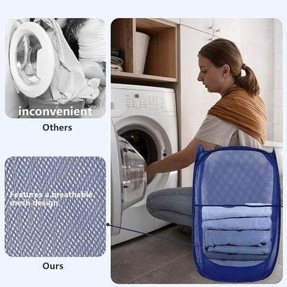 Pop Up Laundry Hamper, Mesh Laundry Basket Collapsible, Foldable Hamper - Image 5