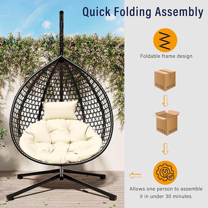 SOFTSEA Outdoor Wicker Egg Chair - Image 4