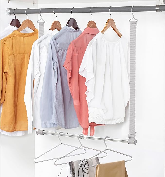 STORAGE MANIAC Hanging Closet Rod, Adjustable Width and Height Closet Hanging - Image 6