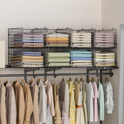 4-Tier Stackable Closet Organizers and Storage Shelves, Foldable Closet Shelf - Image 7