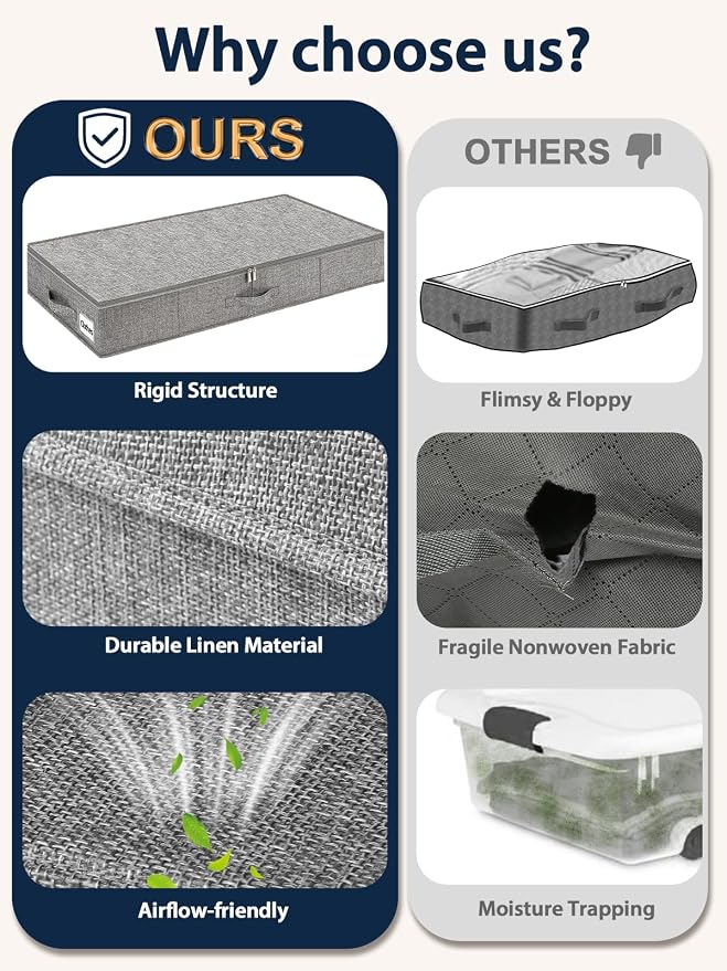 5 Inch High Under Bed Storage Containers 2-Pack, Low Profile Underbed Storage - Image 5