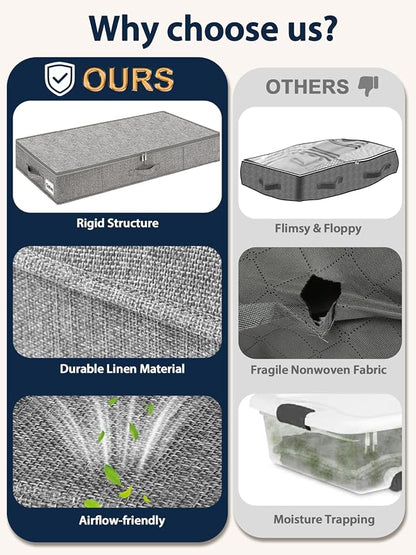 5 Inch High Under Bed Storage Containers 2-Pack, Low Profile Underbed Storage - Image 5