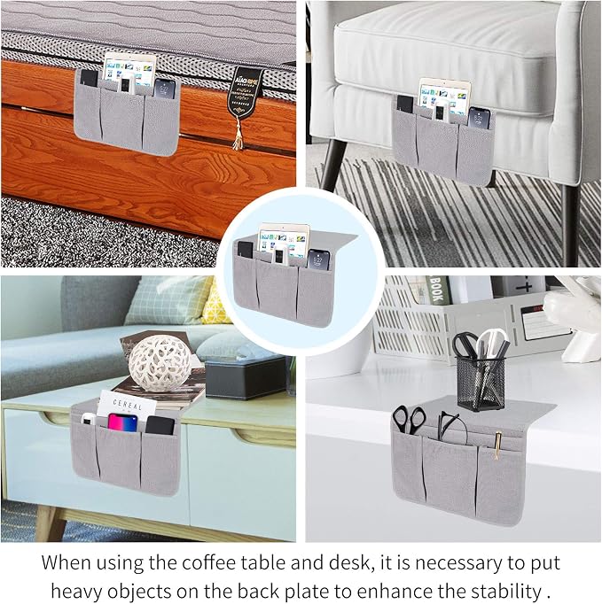 Bedside Caddy Bedside Storage Organizer Magazine Phone Tablet iPad Remote Holder - Image 5