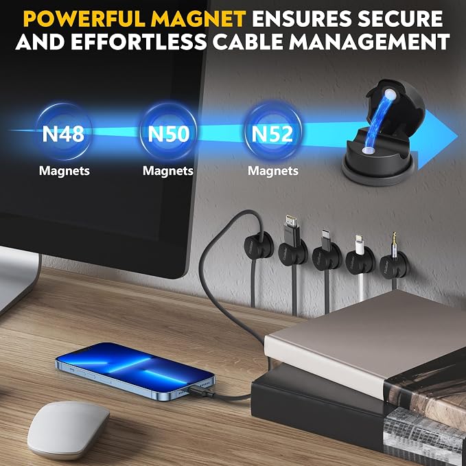 8 Pack Magnetic Cable Management Clips - Image 4