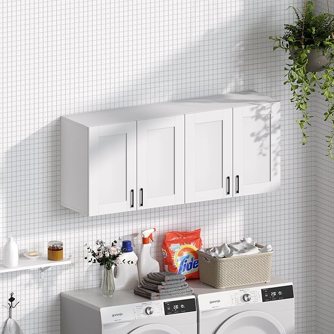 White Laundry Room Cabinets and Storage - Image 2