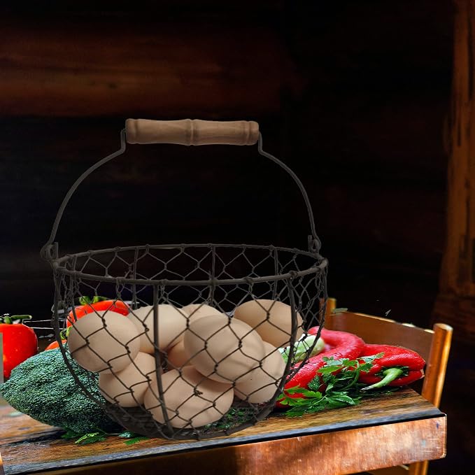 TAIANLE. Farmhouse Wire Egg Basket - Image 6