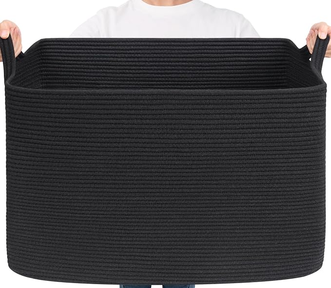 Goodpick Large Woven Storage Basket, 105L Extra Large Blanket Basket by Goodpick