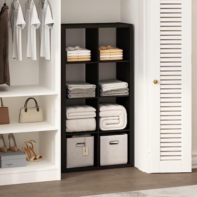 Furinno Cubic Extra Thick 8-Cube Closet Organizers and Storage, Dark Oak | 14.6 by Furinno-FitsYourSpaceFitsYourBudget