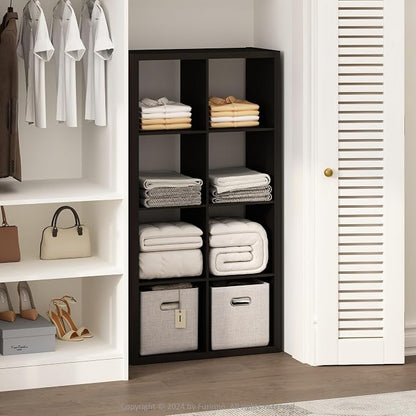 Furinno Cubic Extra Thick 8-Cube Closet Organizers and Storage, Dark Oak | 14.6 by Furinno-FitsYourSpaceFitsYourBudget