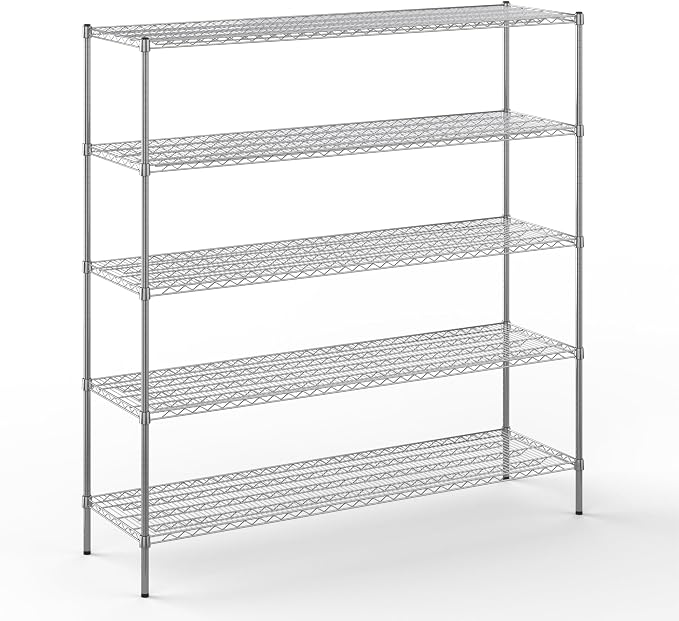 21" Deep x 72" Wide x 74" Height Wire Shelving Kit | 5-Tier | NSF Commercial by Regal+Altair