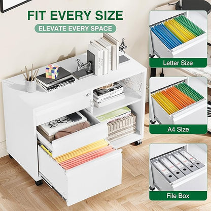 3 Drawer Metal File Cabinet - Image 5
