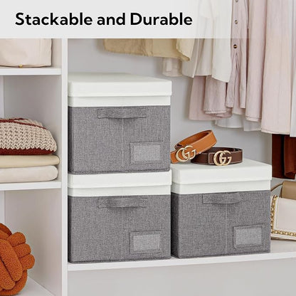 GRANNY SAYS Storage Bins with Lids, Linen Closet Storage Boxes, Collapsibe - Image 2