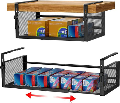 AmonHouseware 2Pack Expandable Under Shelf Storage Basket Organizer, Length by AmonHouseware