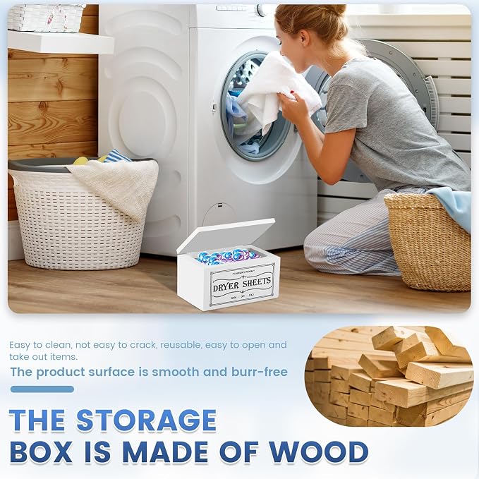 Dryer Sheet Holder and Lid, Dryer Sheet Container, Laundry Pods Dispenser - Image 6