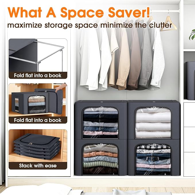 4 Pack Clothes Storage Bins - Image 6