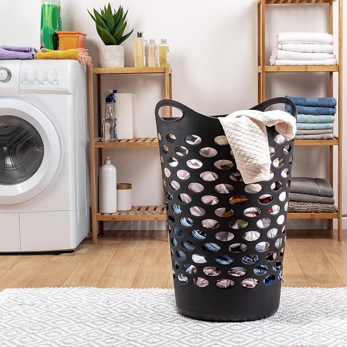 2.2 BUSHEL Flexible Laundry Basket, Tall plastic hamper - Image 9