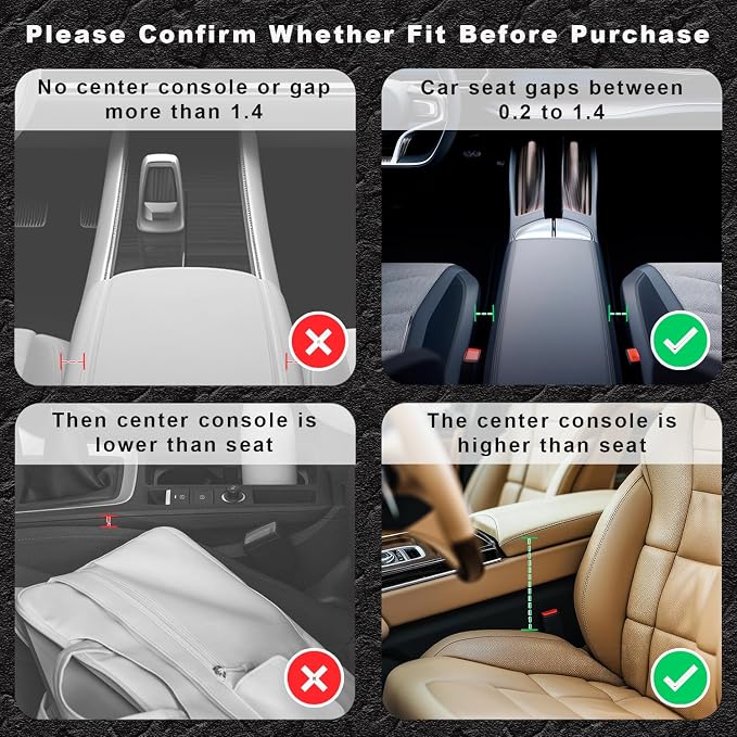 2-Pack Car Leather Cup Holder Gap Bag, Adjustable Car Seat Gap Storage Box - Image 6