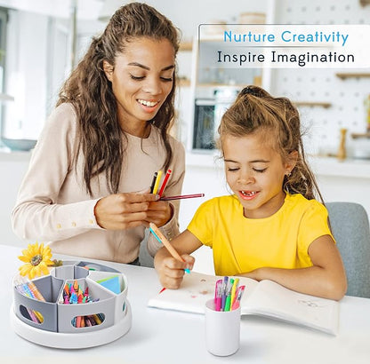Rotating Art Supply Organizer for Kids, Marker Organizer for Teacher Desk - Image 3