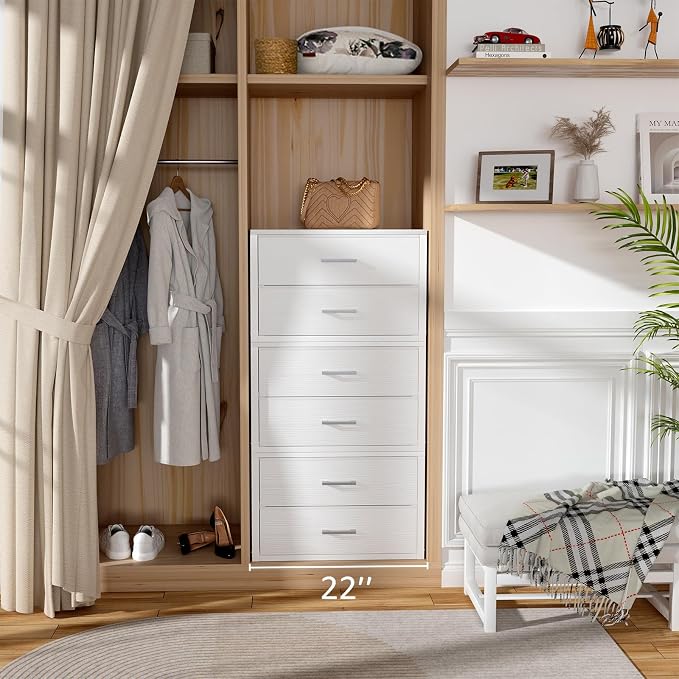 BOLUO Stackable Storage Drawers Closet Organizers and Storage Fabric White 2 - Image 7