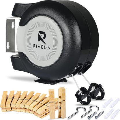 RIVEDA Dual Retractable Clothesline 49 ft Each Line by RIVEDA