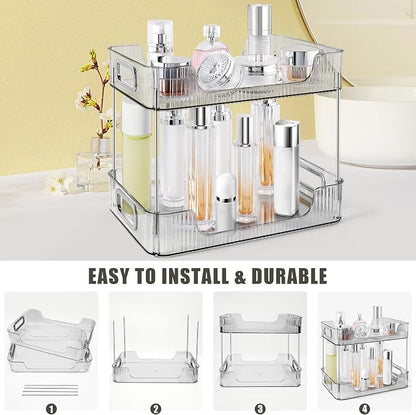2-Tier Bathroom Counter Organizer Countertop Storage, Dresser Organizer Vanity - Image 4