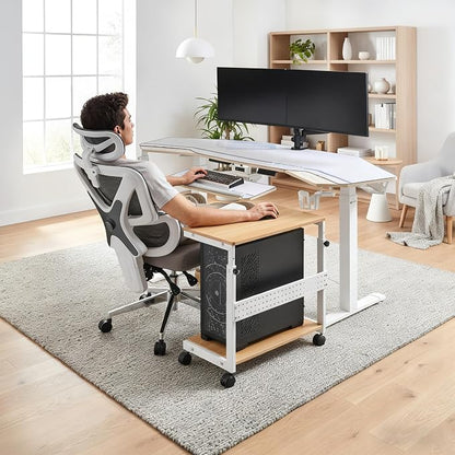 EUREKA ERGONOMIC PC Stand Computer Cart, Height Adjustable Tower Stand 2-Tier - Image 2