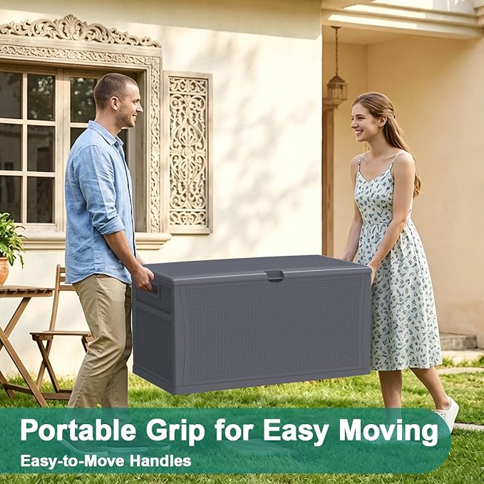 EHHLY 121 Gallon Outdoor Storage Box Large, Lockable Outside Storage Containers - Image 7