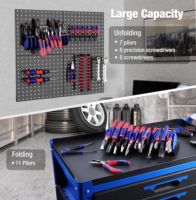 WORKPRO Plier Organizer Rack, 13.5" Foldable Tool Organizer, Wall Mount - Image 4