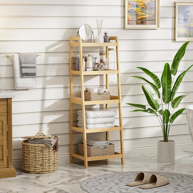 Bookshelf, 5 Tier Ladder Bookcase - Image 9