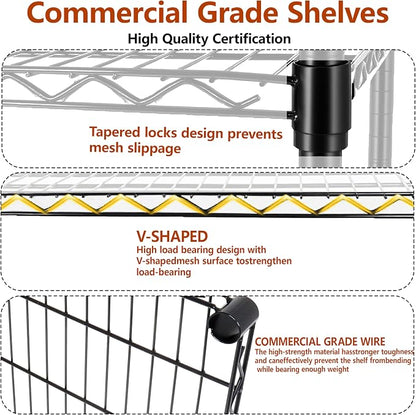 GDFStudio 3-Tier Storage Shelves Set of 2, Adjustable Garage Storage Racks - Image 4